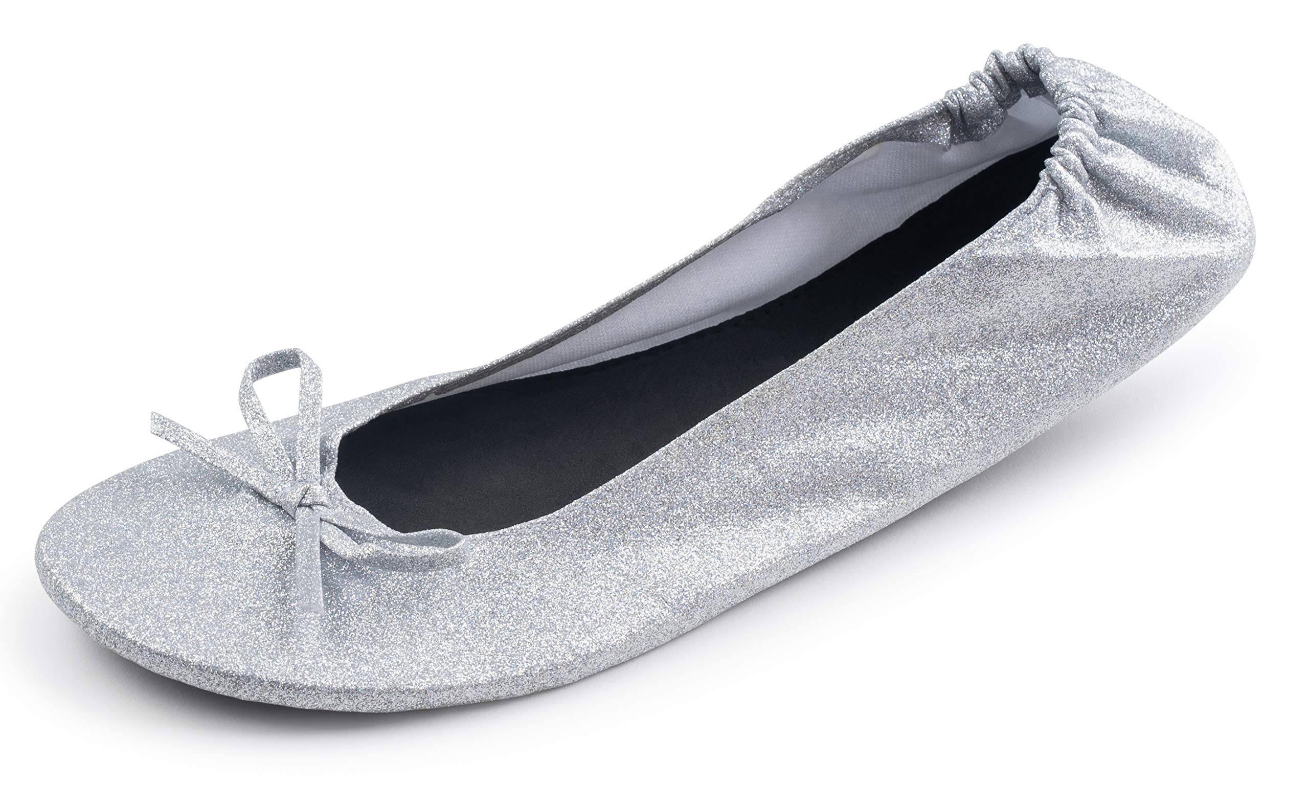 Women's Foldable Portable Travel Ballet Flat Roll Up Slipper Shoes - Image 3