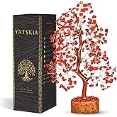 YATSKIA Red Jasper Crystal Tree of Life - Crystals and Stones - Home Office Decor - Desk Accessories - Bonsai Tree - Gemstones and Crystals