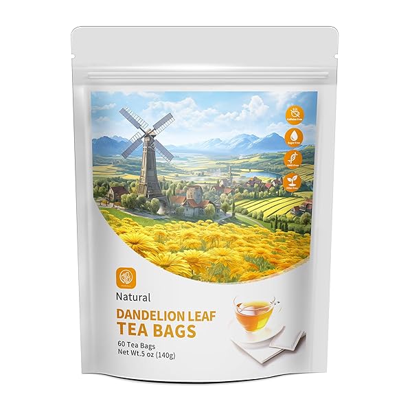 DANDELION LEAF & ROOT TEA WITH 60 COUNTS ORGANIC – SUPPORTS KIDNEY & LUNG FUNCTION, CAFFEINE FREE