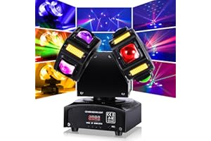 BOSYTRO 120W Stage Lights Moving Head Lights, Double Heads 8 LED RGBW Beam Moving Head DJ Light with Sound Activated DMX 512 
