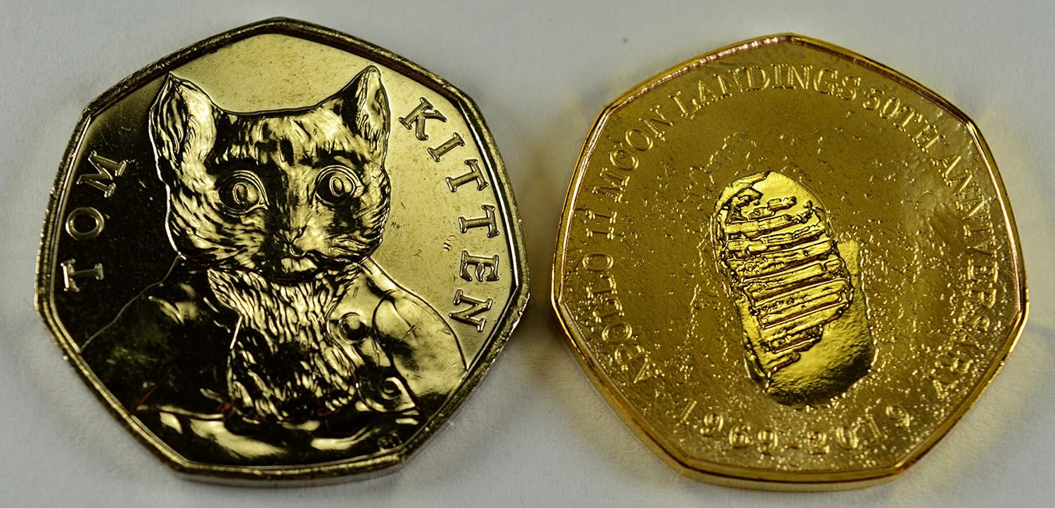 LUNAR/MOON LANDINGS 50TH ANNIVERSARY 1969-2019 24ct Gold Commemorative Coin Albums/50p Collectors, Coin Hunt Apollo 11 - Image 5