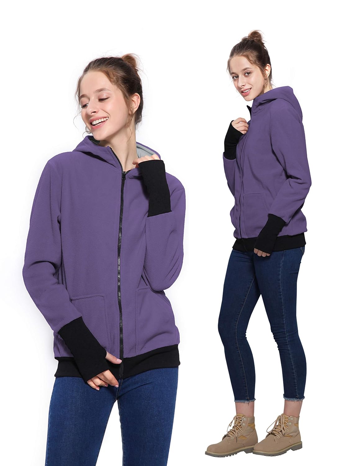 3 En 1 Maternite Sweats A Capuche Polaire Kangourou Porte Bebe Porteur Femme Zipper Pull Molletonne Blouson Blousons Et Vestes Bebe Puericulture Agri Khoramdareh Ir