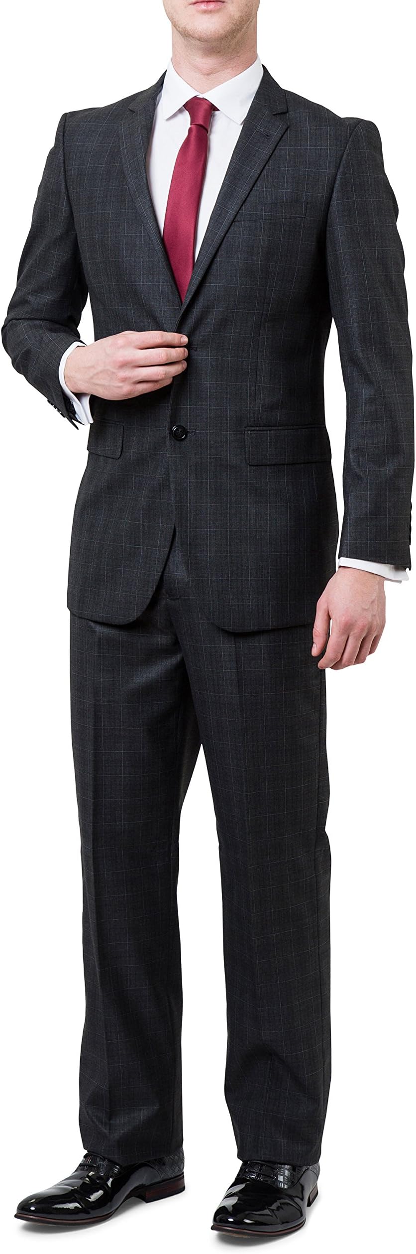 Men's Slim & Ultra Slim-Fit 2-Piece Single Breasted Suit Set - Colors