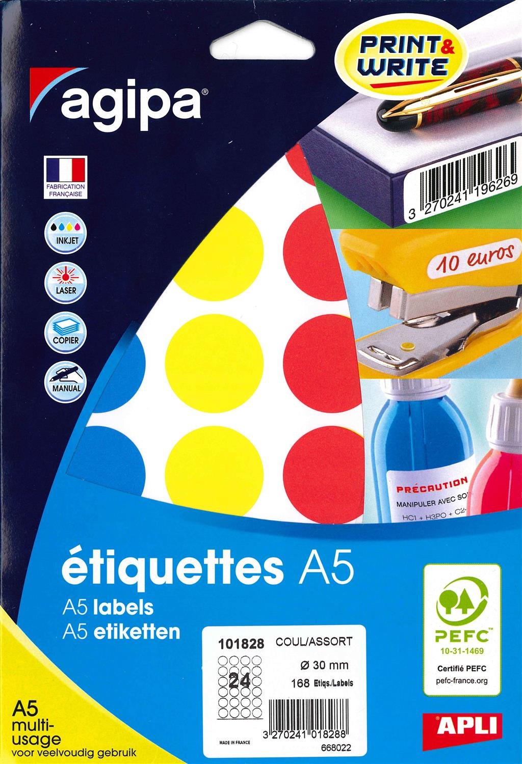 agipa 101828 Round Coloured Marking Dots Diameter 30 mm