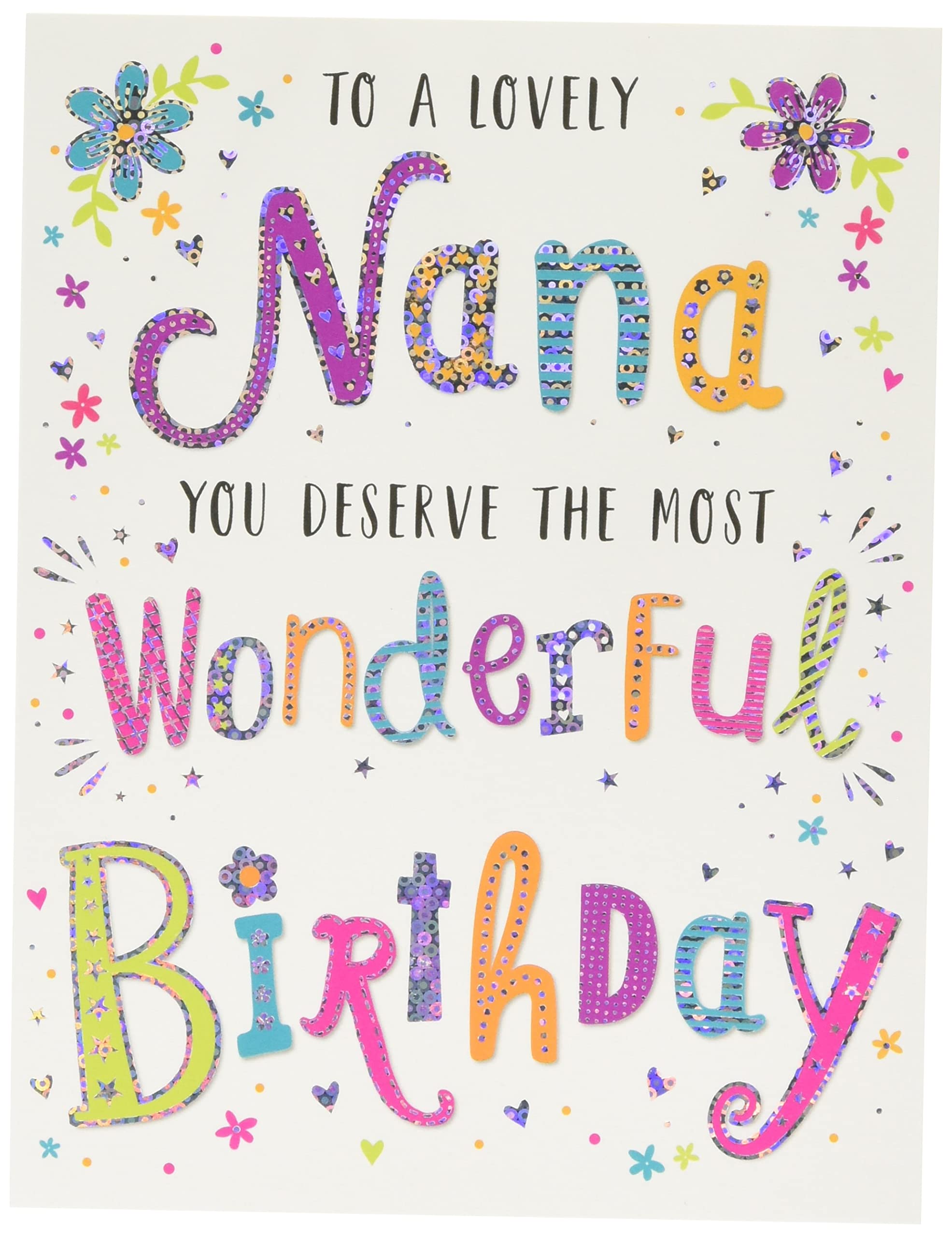 Regal Publishing,Modern Birthday Card Nana blue|gold|black|white|pink,8 x 6 inches