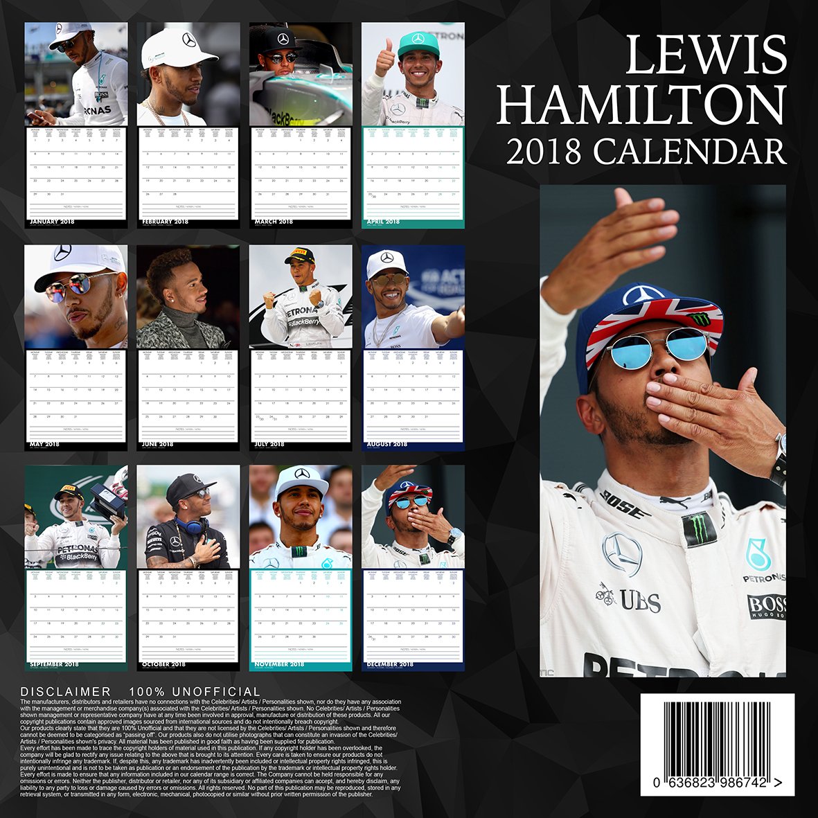 Lewis Hamilton Calendar 2018