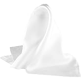 Royal Silk Fine White Silk Twill Pocket Square 100% Silk - Full-Sized 17"x17"