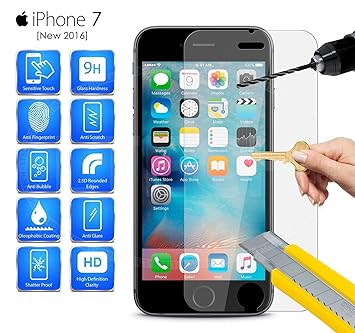 iPhone 7 Screen Protector, Tempered Glass, Anti-Scratch Ultra Clear - Original Technology