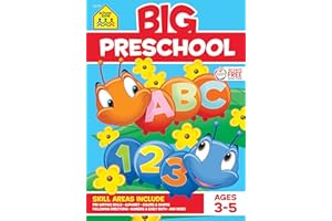 School Zone - Big Preschool Workbook - 320 Pages, Ages 3 to 5, Colors, Shapes, Numbers, Early Math, Alphabet, Pre-Writing, Ph