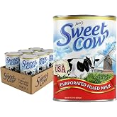 Jans Sweet Cow Evaporated Milk, 13.7 oz, Pack of 6, Pantry Essential | Canned Evaporated Dairy Milk, Rich Creamy Taste for Cooking, Baking, Coffee &amp; Tea, Unsweetened Cooking Cream, Shelf Stable