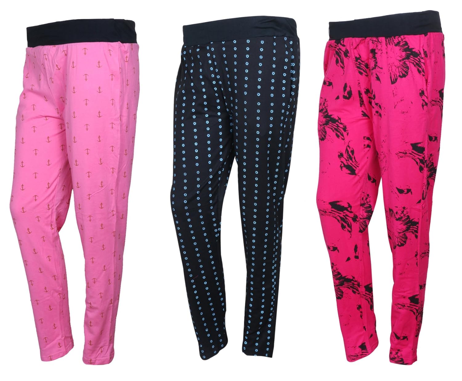 indiweaves cotton printed lower/track pants/pyjama for women(pack of 3)