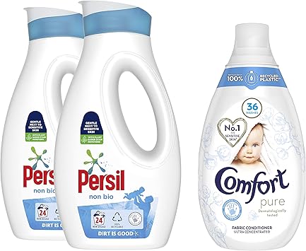 Persil Comfort New Baby Hypoallergenes Dermatologisch Getestetes Essential Wasche Set Mit Waschmittel X2 Weichspuler Widerstandsfahig Gegen Flecken 3 Stuck Amazon De Drogerie Korperpflege