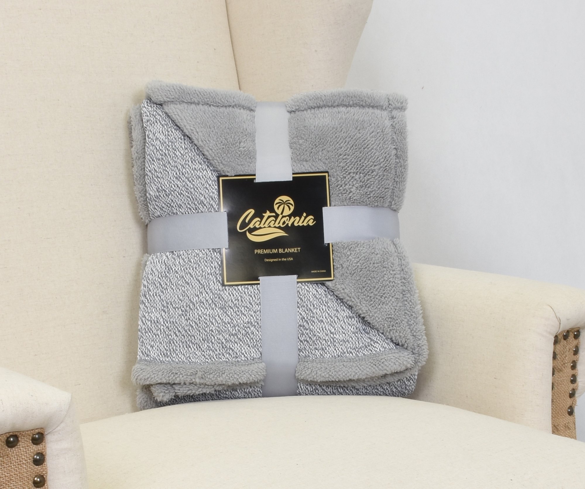 Fleece Blanket,Premium Reversible Super Soft Couch Knit Sherpa Throws All Season Gift Blanket 50\