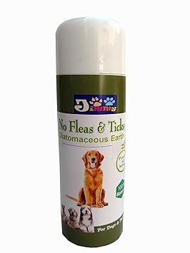JiMMy Pet Products No Fleas & Ticks Powder for Dogs & Puppies 100% Natural Based on Diatomaceous Earth & Neem 150 GM Pack