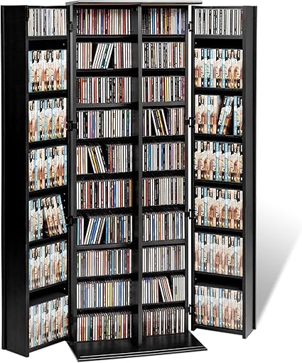 Prepac Bvs 0287 Large Locking Media Storage Cabinet Black