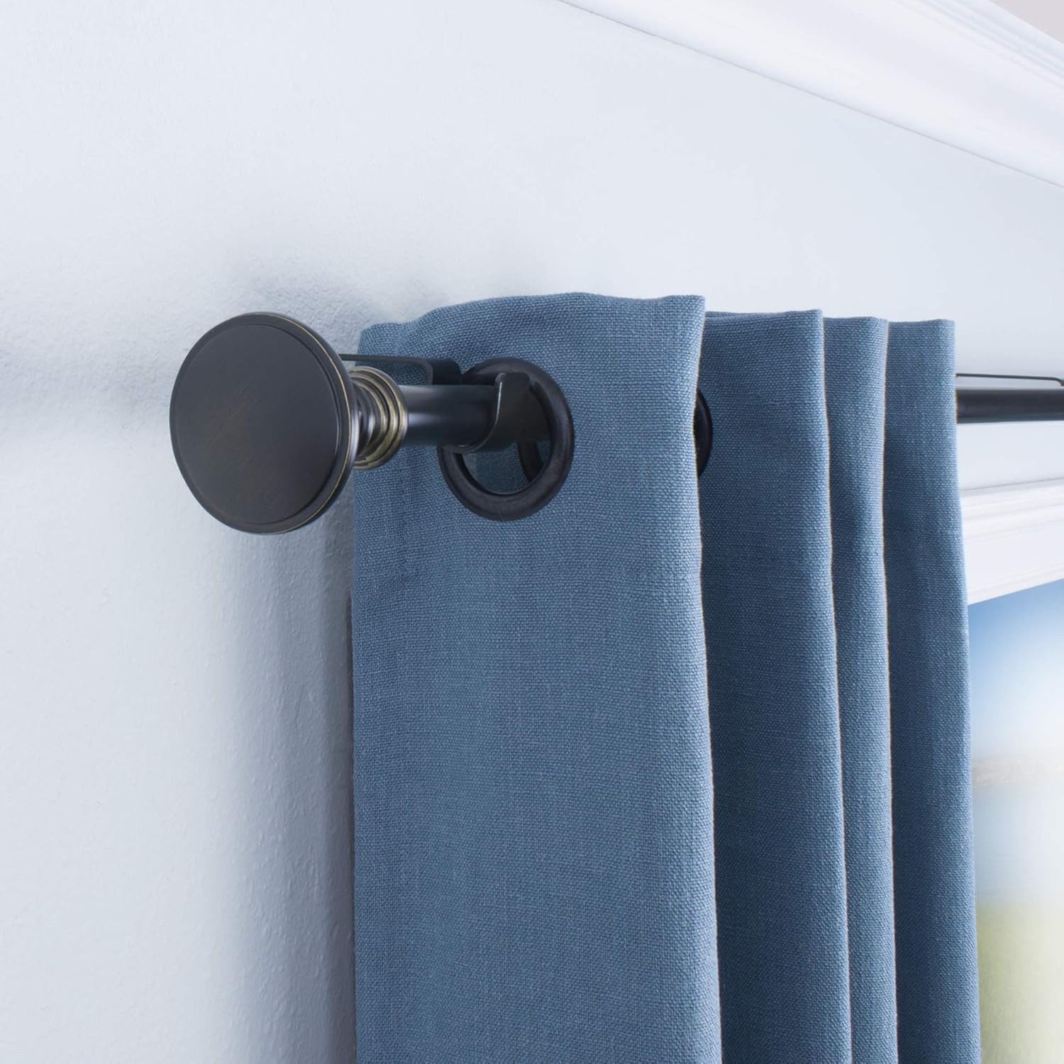 Decopolitan Faceted Trumpet Curtain Rod Set, 18 to 36 Inches, Venetian Gold: Home & Kitchen