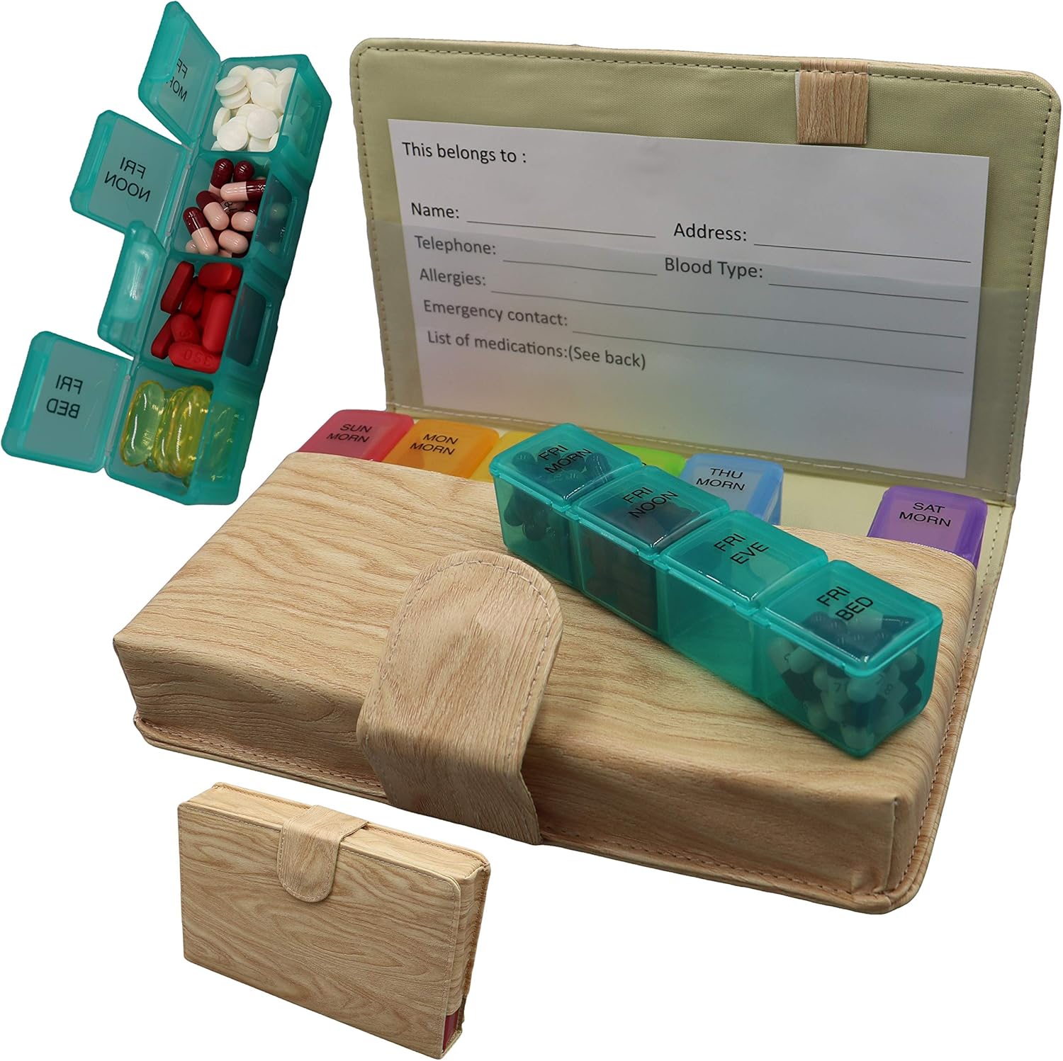 Weekly pill reminder box tyredplate