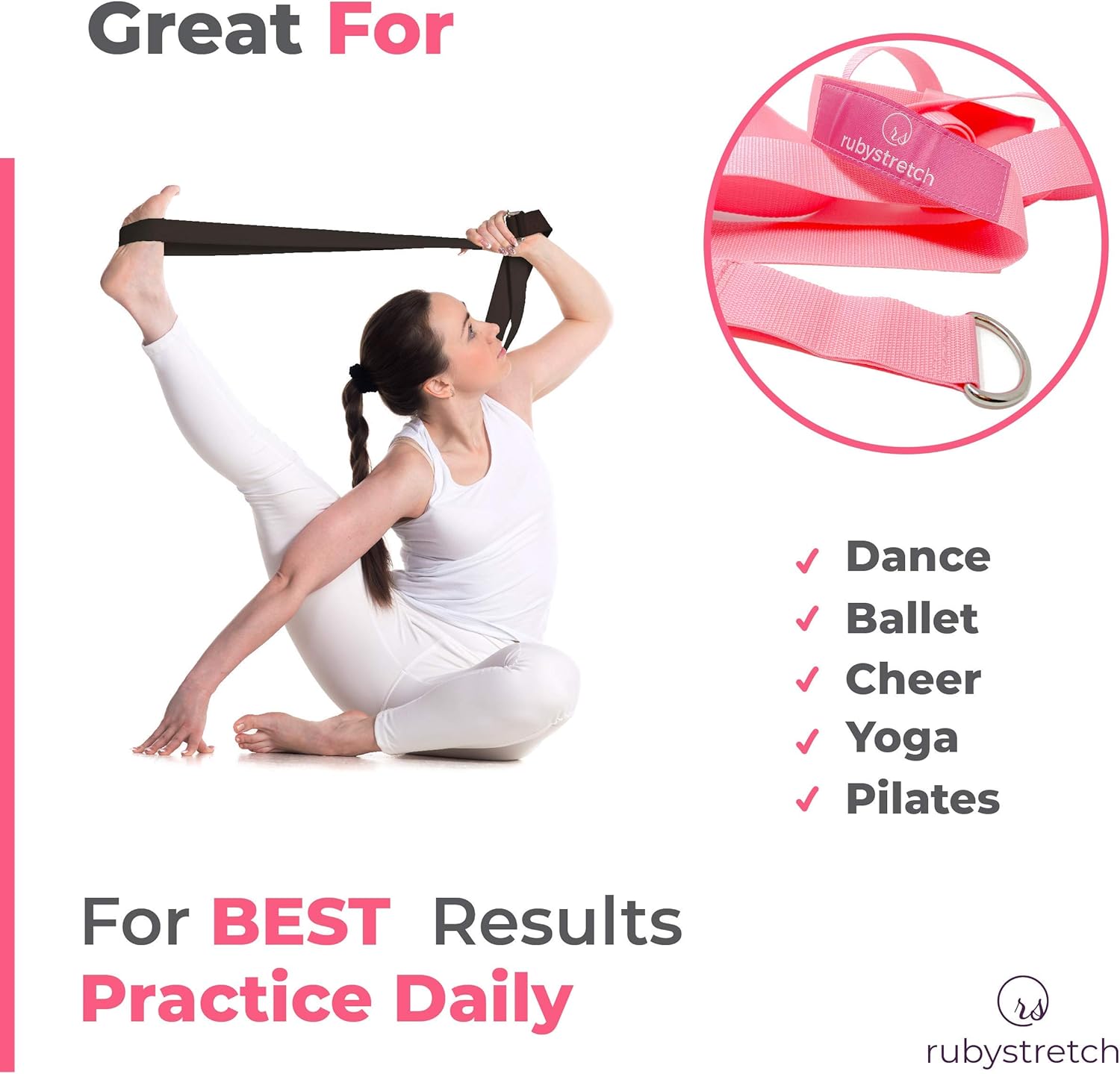 Leg Stretcher Strap – Adjustable Ballet Stretch Strap with Door Anchor to Improve Flexibility, Easy to Install Split Trainer Stretching Equipment for Ballet, Dance, Yoga, Gymnastics or Cheer : Sports & Outdoors