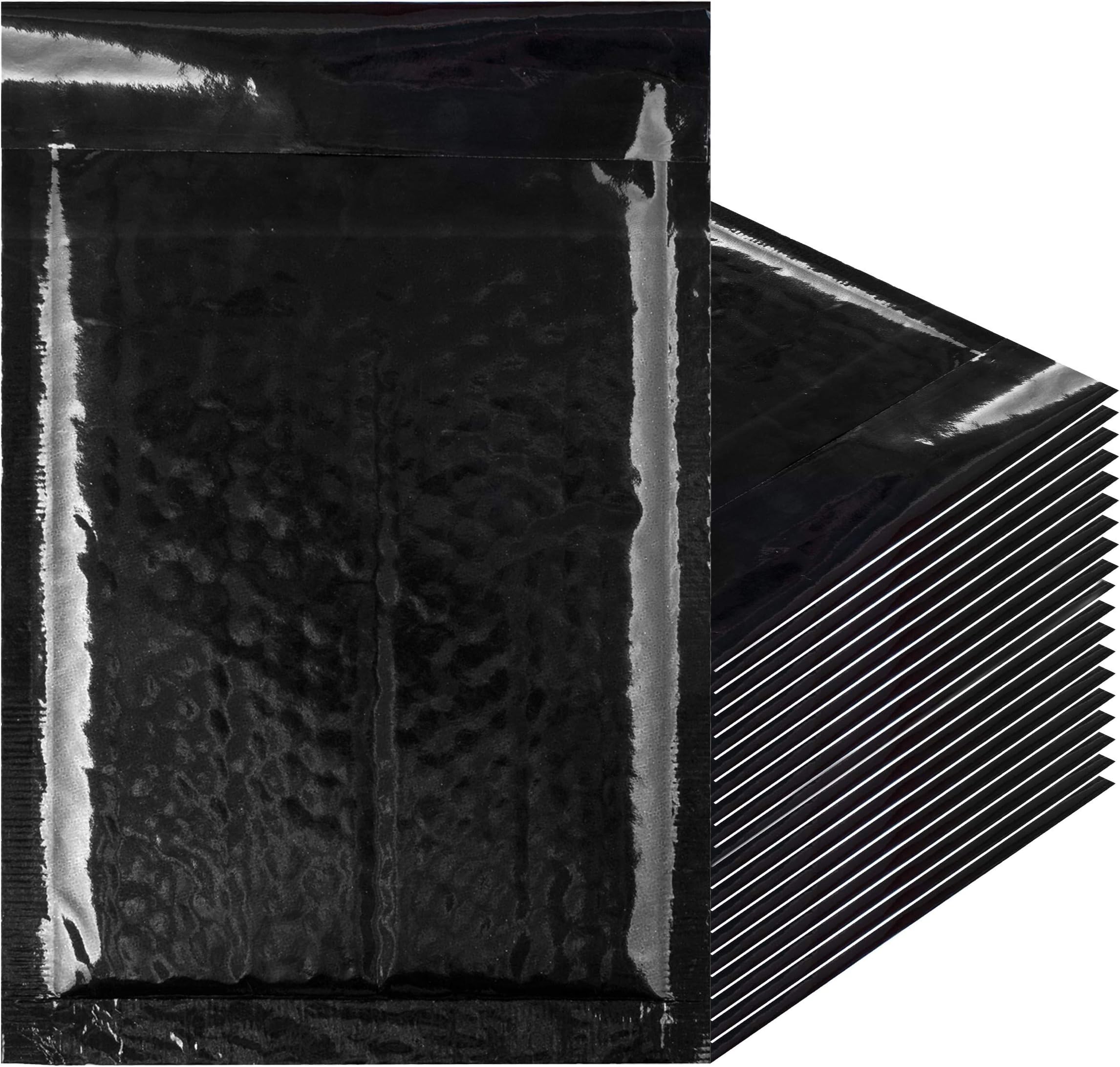 Amiff Bubble Mailers 5x9. Padded Envelopes 5 x 9. Pack of 25 Black Cushion Envelopes. Peel & Seal. Halloween Mailer. Mailing, Shipping, Packing