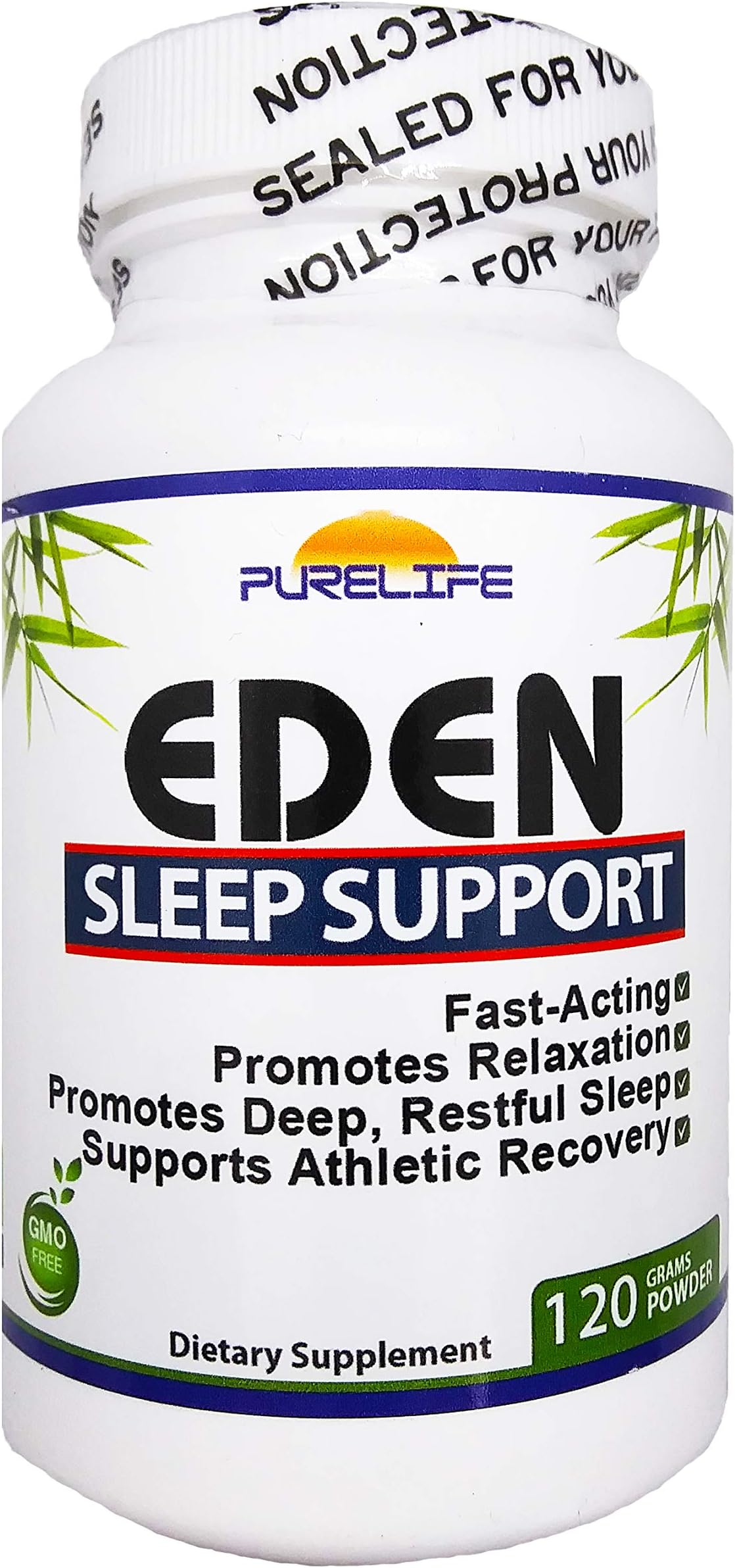 PureLife Eden Sleep Support Powder – Fall Asleep Faster, Relax Your Muscles, Promote Deep and Restful Sleep – by Purelife (120 Grams Powder)