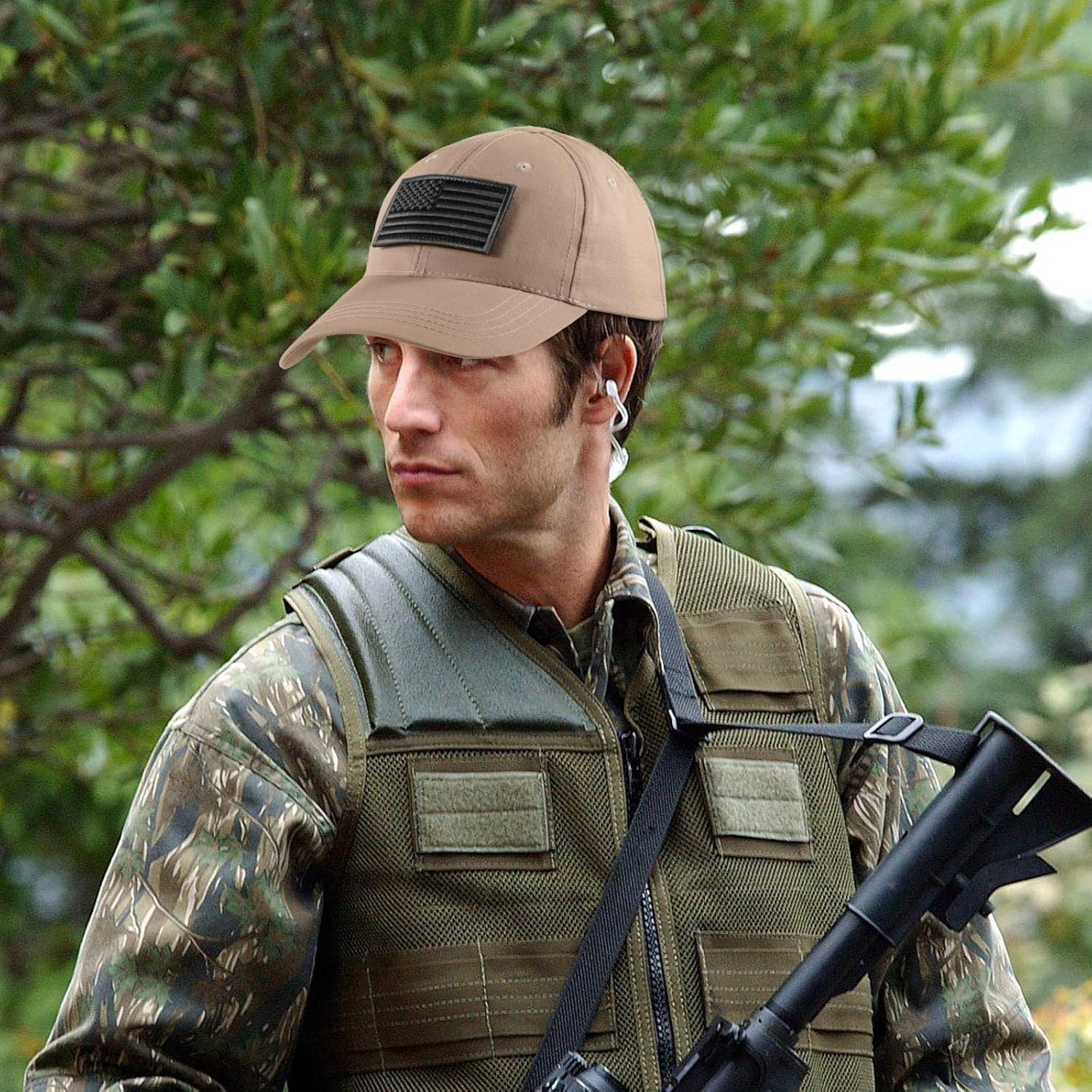 FRTKK Military Patch Hat, Operator Cap, Tactical Army Hats for Men (Khaki): Clothing