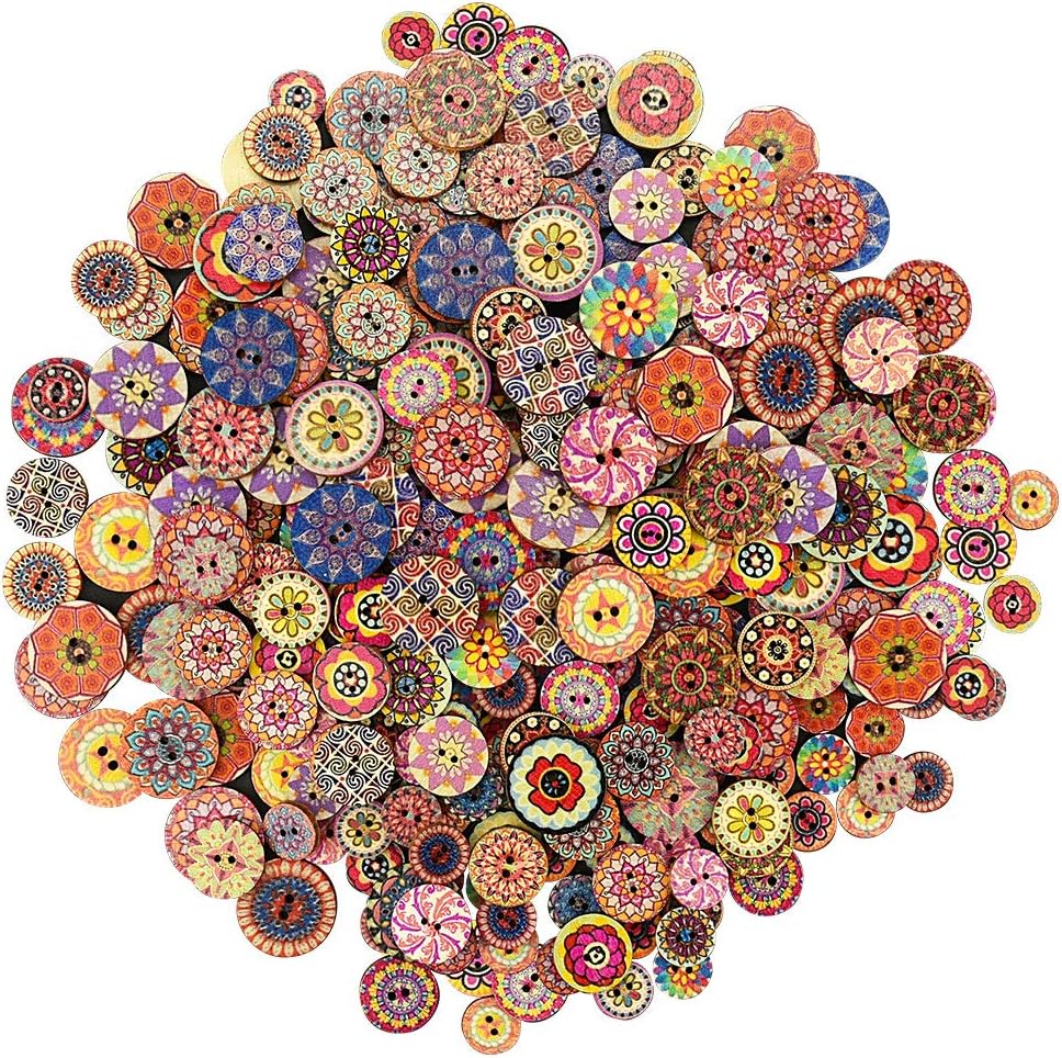 100 Stück Sternknöpfe Aus Holz – Für Nähen, Basteln, Scrapbooking – Naturfarben