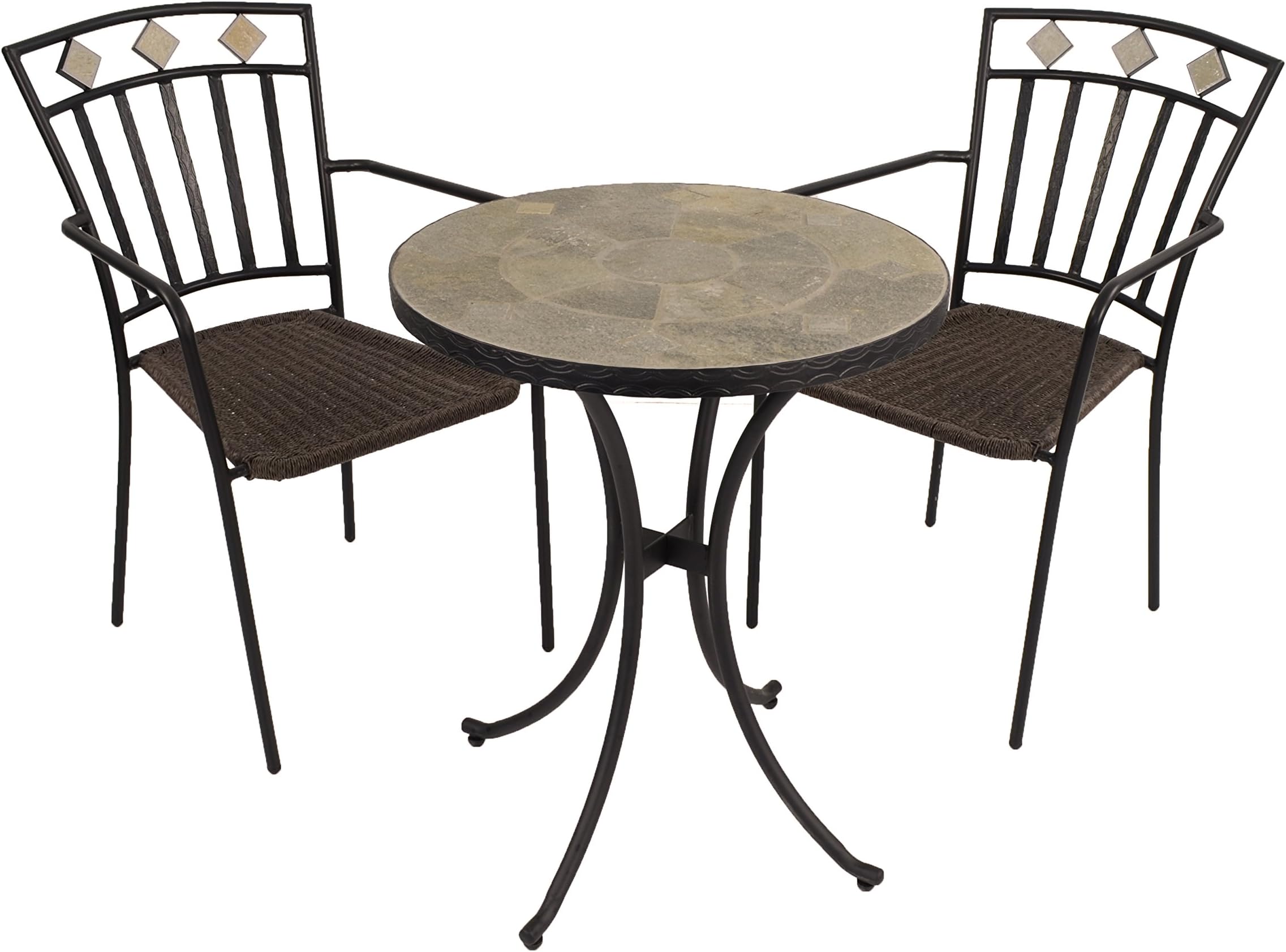 Europa Leisure Orba Standard Table with 2 Murcia Chairs - Stone