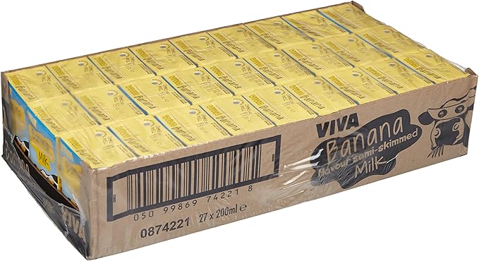 Viva Banana Flavoured Milk Cartons - 27x200ml