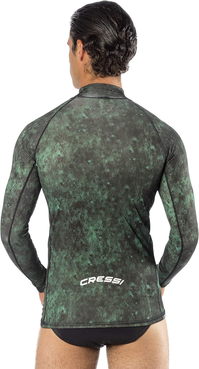 Cressi Camouflage Rash Guard for Scuba Diving Videomakers and Spearfishing - Hooded and Crew-Neck- get the Hunter equipment : Clothing