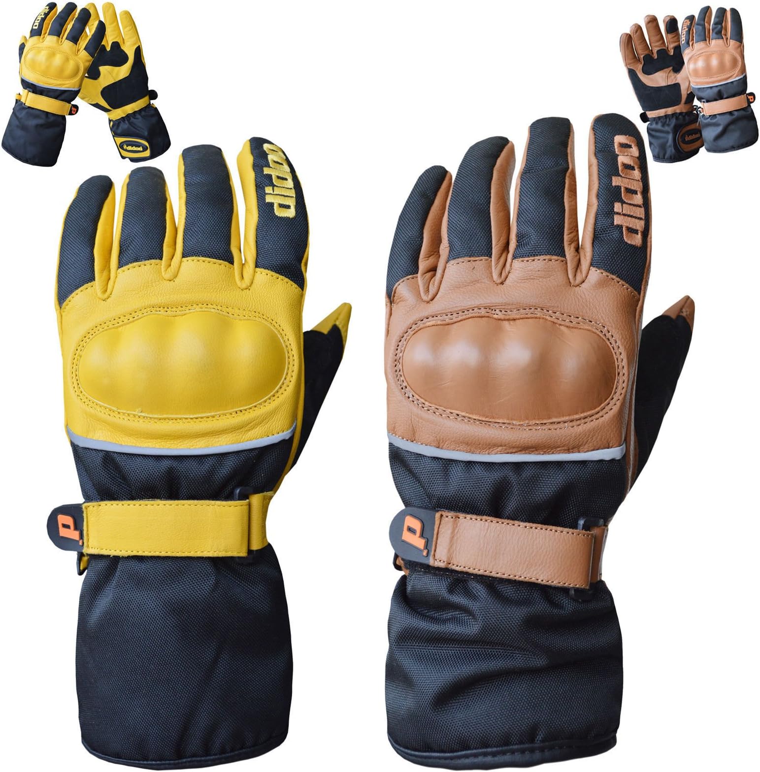 Hilbro Men's Cordura Motorcycle Leather Gloves Full Finger Waterproof Racing Biker Glove