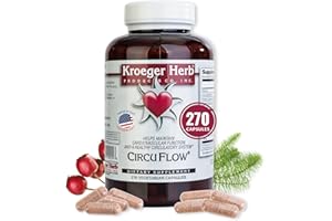 Kroeger Herb Products, Circu Flow, Hawthorn Supplement for Heart Support, Daily Circulation Supplement, Promotes Cardiovascular Function with Hawthorn Berry, Non-GMO, 270 Capsules, Made in USA