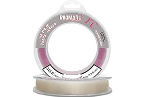 Rikimaru FC 100% Fluorocarbon Pure Shock Resistant, Sinks Faster Than Mono, Leader Material, 2LB-150LB