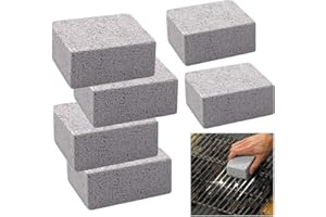 AEIMIAIDE 6 Pieces Grill Cleaning Brick, Reusable Non-Scratch Pumice Stone Bricks, De-Scaling Cleaning Stone for Removing Sta