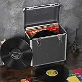Yaheetech 12 Inch LP Storage Case Vinyl Record Carrier Holds 50 Black view 4