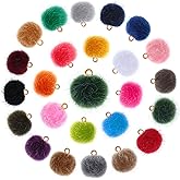 Hicarer 168 Pieces Pompoms Earrings Fabric Metallic Colorful Pompoms Earrings Charms DIY Fluffy Ball for Tassel Earrings Charm Pendant Keychain Jewelry Making, 24 Colors