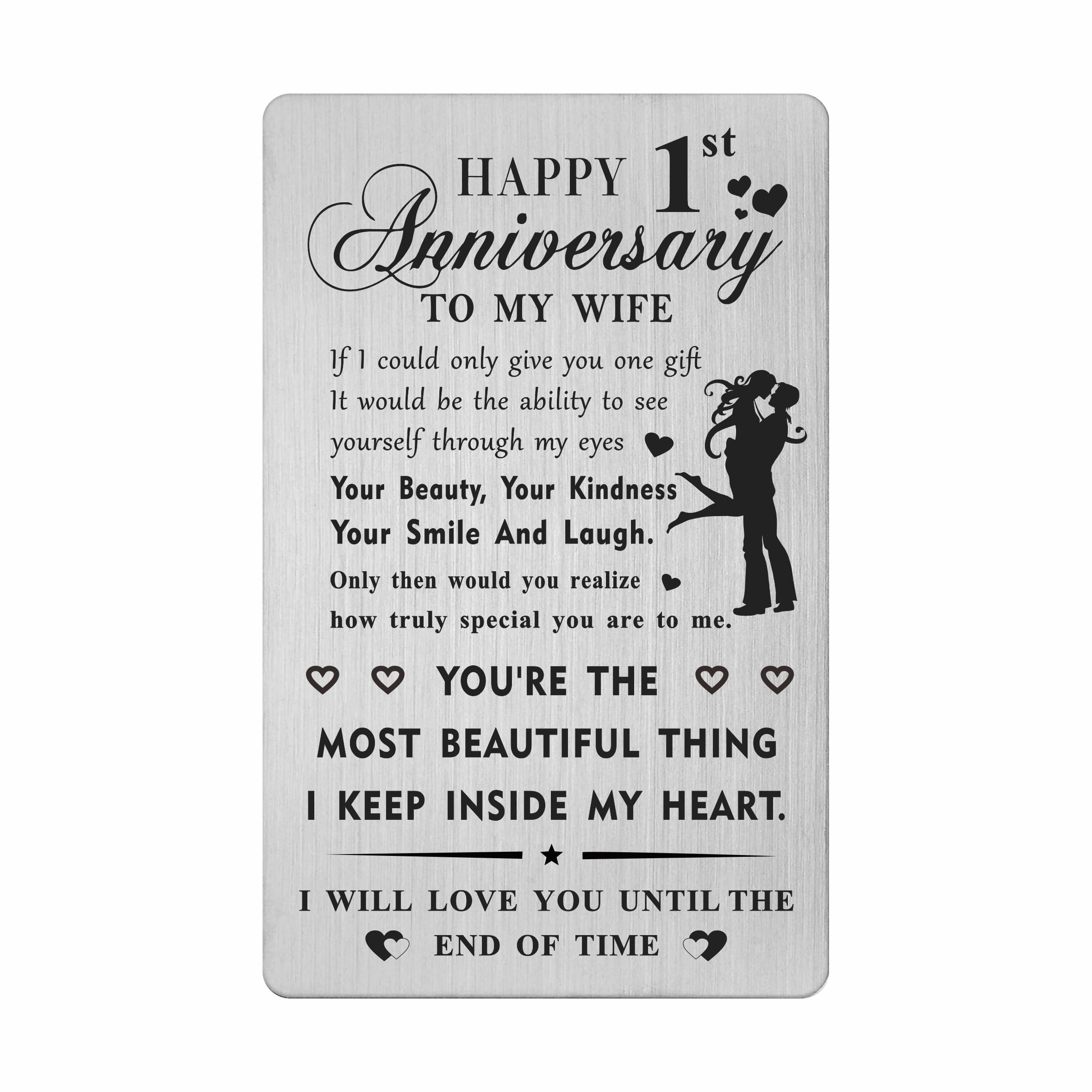 HYHYDHP 1st Wedding Anniversary Card Gifts for Wife - Happy 1 Year Anniversary Card for Her Girlfriend