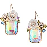 Flower Cluster Stone Drop Earrings