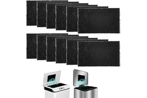 SHUREX 12-Pack Universal Stick-on Trash Can Odor Absorbing Filters, Activated Charcoal Purifying Deodorizer for Trash Cans, Compost Buckets, Countertop and Recycle Bins (Rectangle)