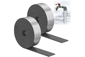 Fixmend Pipe Insulation Foam Wrap Tape, 2" Wide X 32.8 Ft Self Adhesive Outdoor Foam and Foil Water Pipe Insulation Wrap Covers for Winter Freeze Protection and Heat Loss Reduction (2 Rolls)