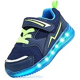 AMZZPIK Light Up Shoes for Boys Girls Toddler LED Flashing Sneakers Breathable Sport Walking Shoes for Kids