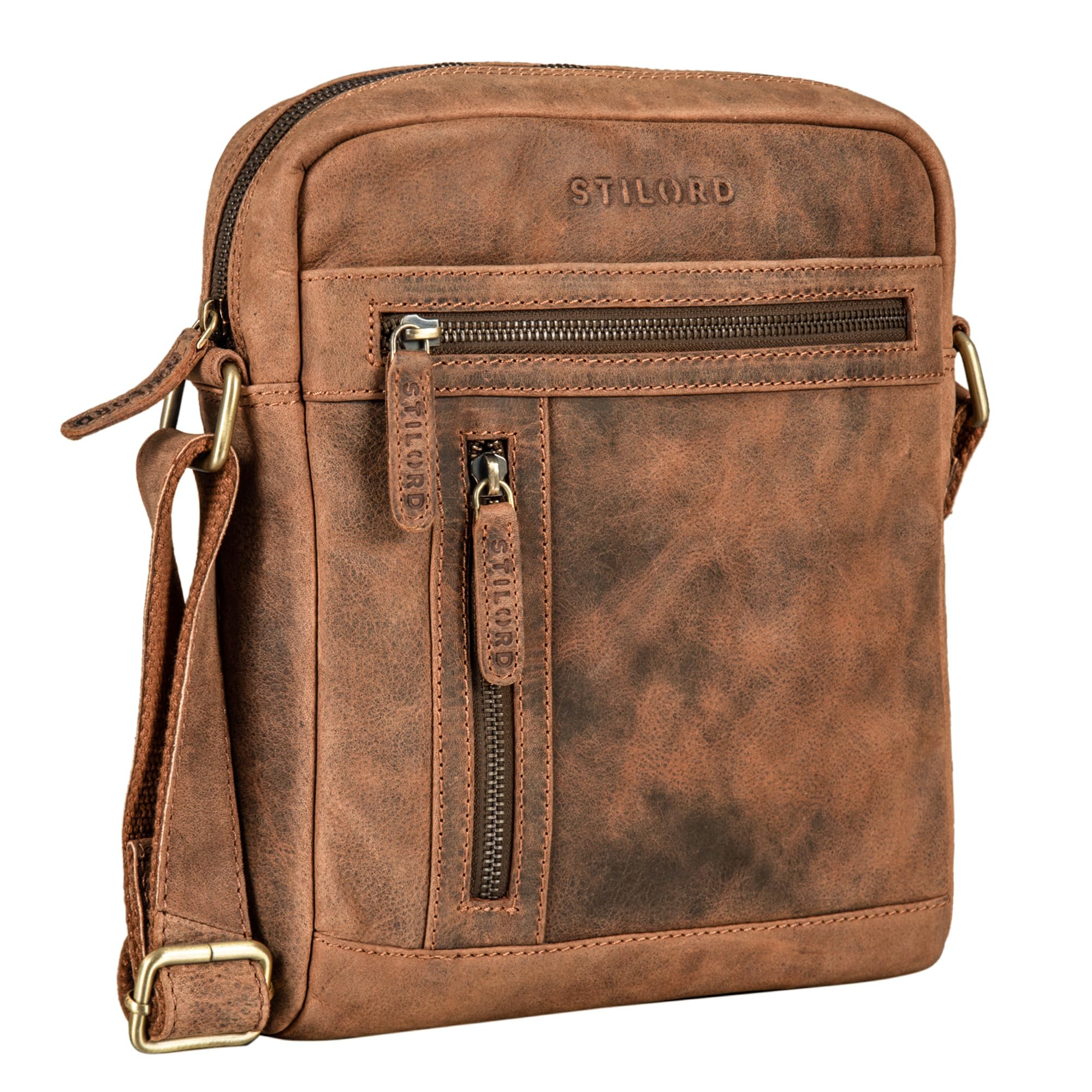 STILORD "Vince" Small Cross-Body Bag for Men Leather Vintage Shoulder Bag for 10.1 Inch Tablet in Genuine Leather Colour:aneto - Brown