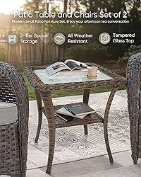 HUMMUH 3-Piece Outdoor Rocking Chairs,All-Weather