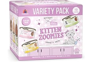 Weruva Cats in The Kitchen Kitten, Kitten Zoomies Variety Pack, 3oz Can (Pack of 12)
