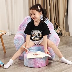 MOMCAYWEX Kids Sofa with Ottoman, Shell-Like Sofa