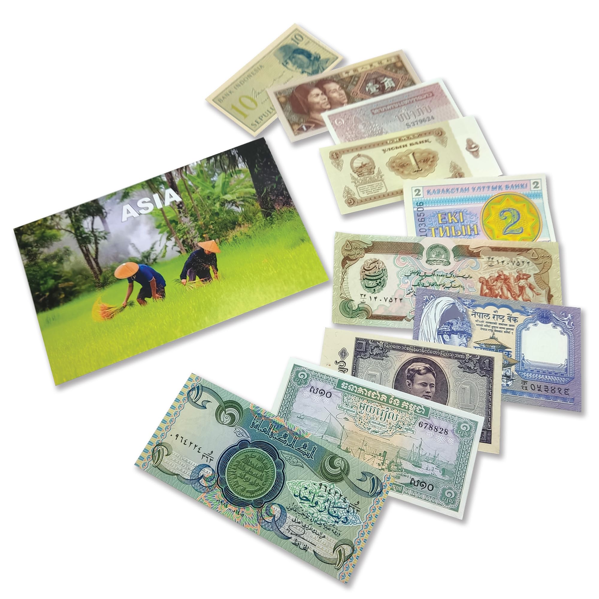 World Paper Money: 10 Banknotes from Asia - Elevate Your Foreign Currency Collection with Old Banknotes and complete your Album of Collectibles. Certificate of Authenticity included.