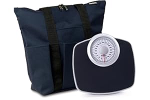 Hopkins Medical Products Professional 400lb Mechanical Scale and 3-Pocket Zippered Tote: Accurate, Durable & Travel-Friendly for Health Professionals on The Go