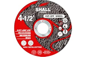 SHALL 25-Pack Cut Off Wheels 4 1/2 x 7/8 Inch, Cutting Wheel with Pouch for Angle Grinder, 4.5” Metal & Stainless Steel Fast Cutting Disc, Grinder Wheel for General Purpose Metal Cutting