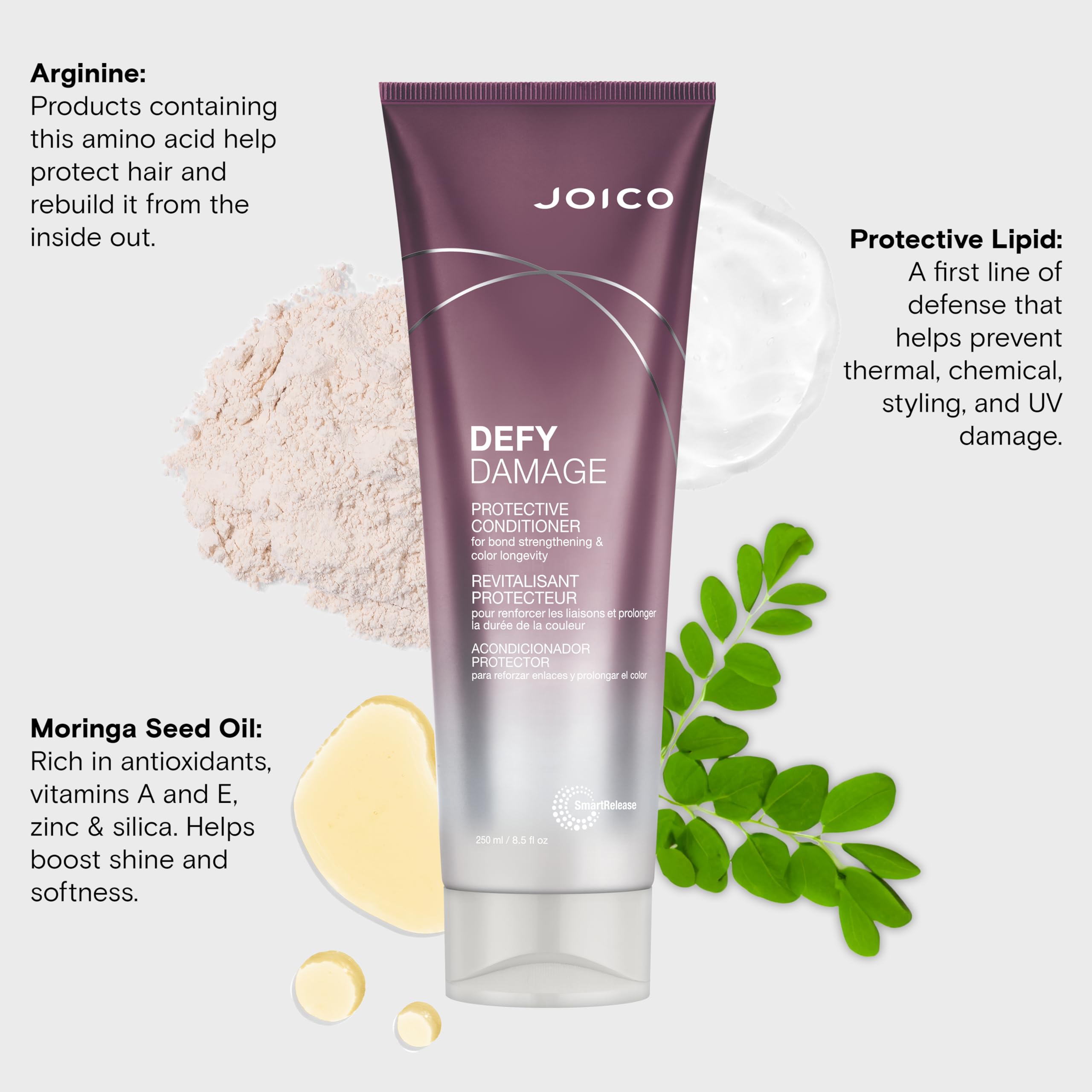 Joico Defy Damage Protective Conditioner | For Color-Treated Hair | Strengthen Bonds & Preserve Hair Color | With Moringa Seed Oil & Arginine