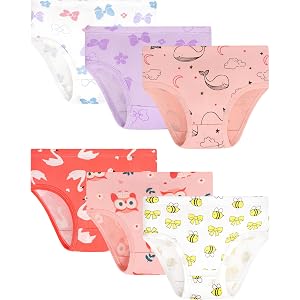 LIFPAU Toddler Girls Underwear Tagless Cotton Panties for 2-8Y | Double-layer crotch,Tagless no itch,Stretchy waistband,Breat