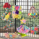 Pethee 6 Pack Bird Shredding Toys Budgie Parrot Chewing Cage Hanging view 6